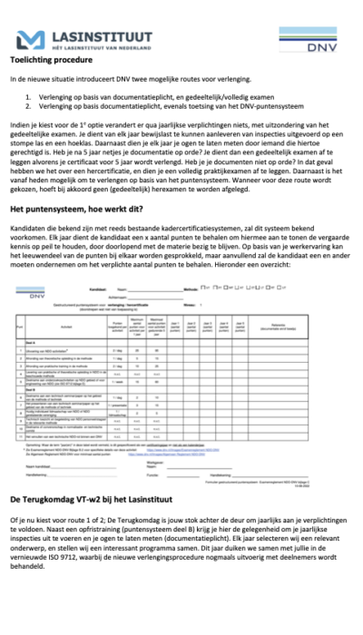 Aangepaste procedure geldigheid VT-w2 (gesleept) 2